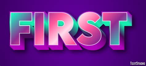 First Text Effect and Logo Design Word