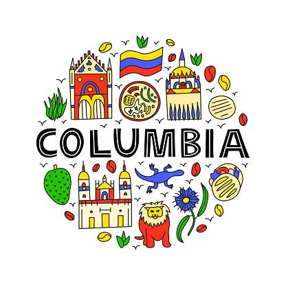 Columbia National Landmarks And Attractions In Circle Stock ...