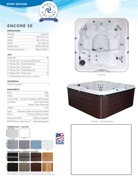 Nordic Hot Tubs Sports Edition: Encore SE - Altman's Billiards