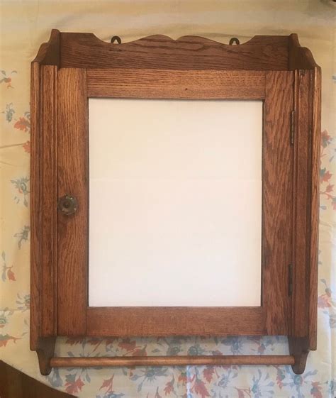 Antique Oak Medicine Cabinet With Mirror - Antique Poster