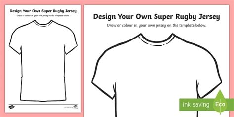 Design Your Own Super Rugby Jersey Worksheet (teacher made)