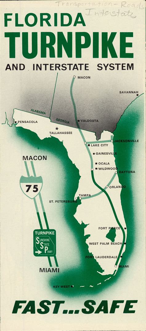 Florida Memory • Florida Turnpike and Interstate System Brochure, 1966