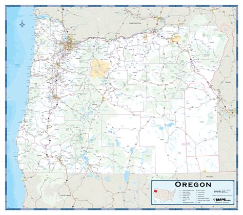 Oregon Highway Wall Map | Maps.com.com