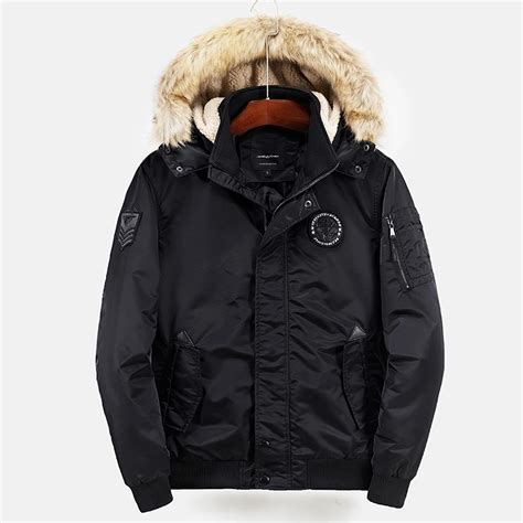 Thick Men's Winter Jackets & coat Winter Jacket for Men 2017 Fashion Solid Turn Down Collar ...