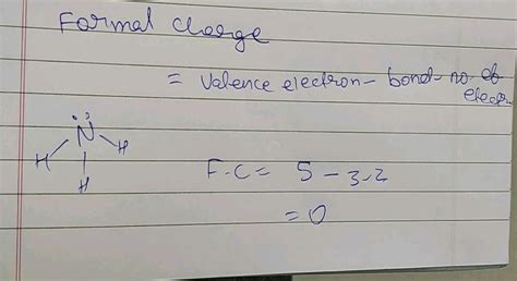 18. What is the formal charge present on nitrogen in ammonia (NH3)? a ...