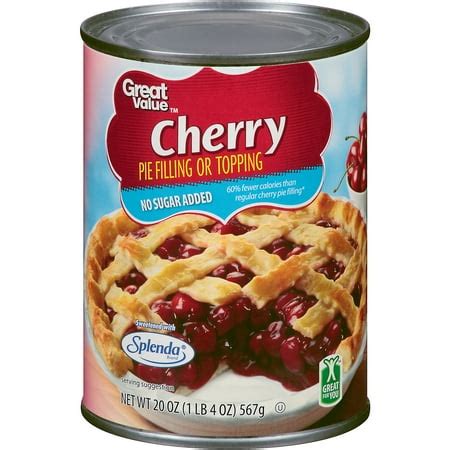 Great Value No Sugar Added Cherry Pie Filling, 20 oz - Walmart.com