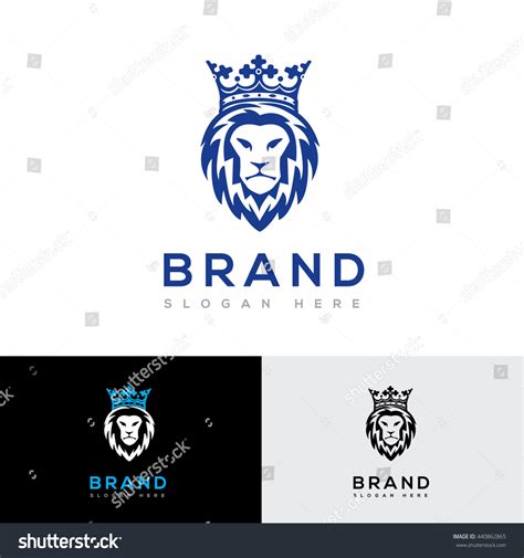 Crowned Lion Vector Logo Template - 440862865 : Shutterstock