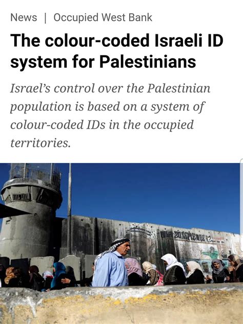 The color-coded Israeli ID system for Palestinians : r/Britain