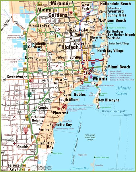 Miami Road Map - Ontheworldmap.com