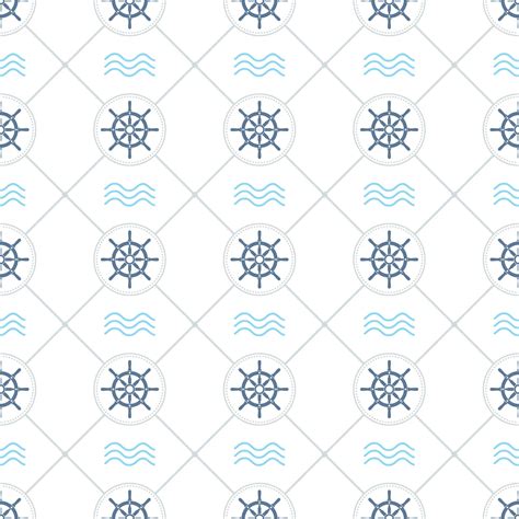 Premium Vector | Ship Helm Vector Seamless Pattern