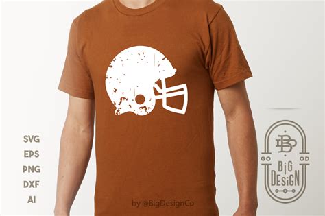 Distressed Football Helmet SVG - Football Svg