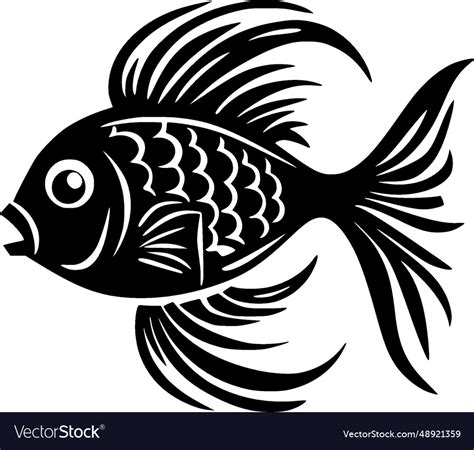 Fish - minimalist and flat logo Royalty Free Vector Image