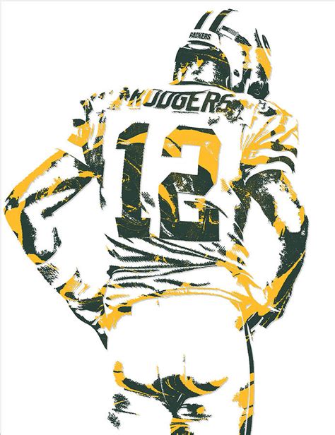 Aaron Rodgers Green Bay Packers Pixel Art 17 Mixed Media by Joe ...