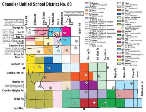 Chandler Unified School District Boundaries Map