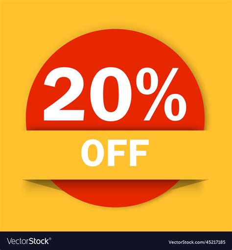 20 percent off twenty discount Royalty Free Vector Image