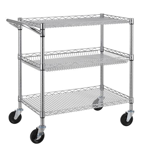 Best Kitchen Carts With Wheels And 3 Racks Heavy Duty Stainless Steel - Home & Home