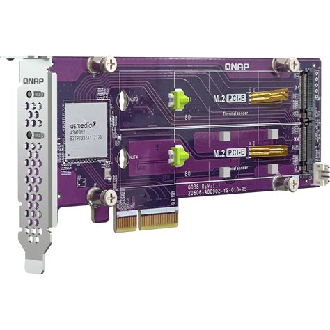 QNAP Dual M.2 22110 / 2280 PCIe Gen3 x4 NVMe SSD QM2-2P-344A B&H