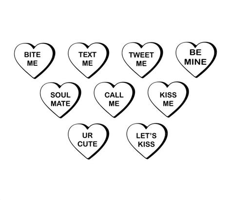 Heart Candy SVG, PNG, PDF, Simple Hearts Svg, Valentine day svg, Candy Heart, Kiss Me, Be Mine