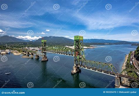 Railway Bridge Over the Burrard Inlet Stock Photo - Image of railroad, bridge: 90335470