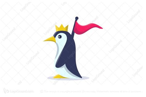 Penguin And Flag Logo