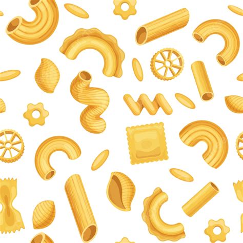 Cartoon Italian Pasta Dough Macaroni Background, Assortment, Noodle ...