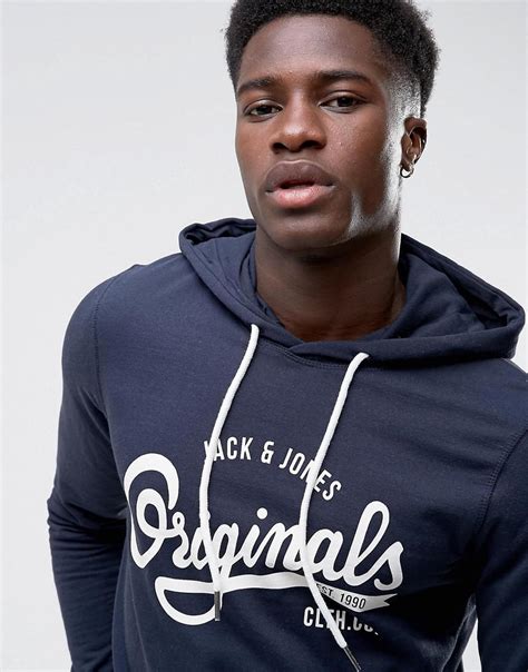 Lyst - Jack & jones Hoodie With Brand Graphic in Blue for Men