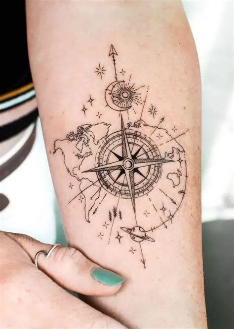 52 Beautiful Compass Tattoos with Meaning