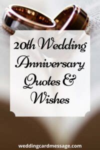 20th Wedding Anniversary Quotes and Wishes - Wedding Card Message