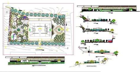 Park architecture lay-out plan - Cadbull