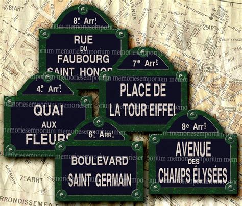 Shabby Chic Paris Vintage Street Signs 2 x 2 inches Old French | Etsy