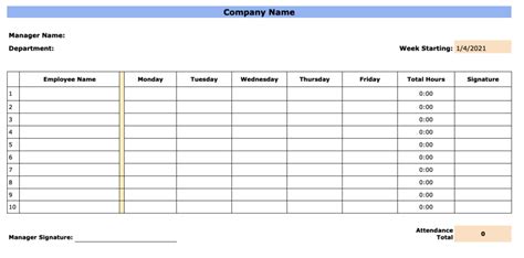 Sample Example Format Templates Employee Attendance T - vrogue.co