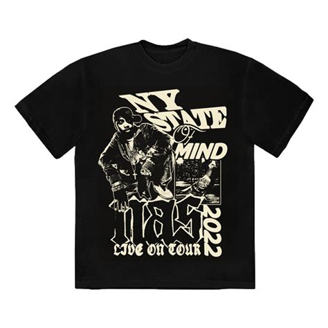 Black 2022 NY State of Mind Tour T-Shirt - Nas | Official Store