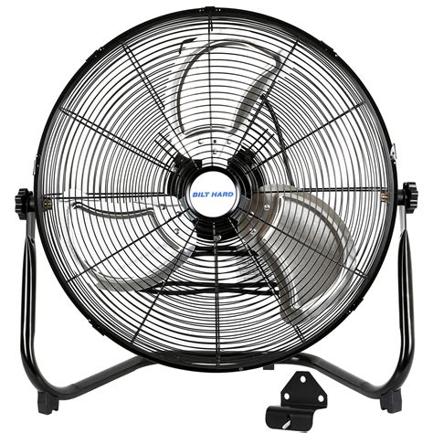 Buy BILT HARD4650 CFM 20" High Velocity Floor Fan, 3-Speed Heavy Duty Metal Fan with Wall-ing ...