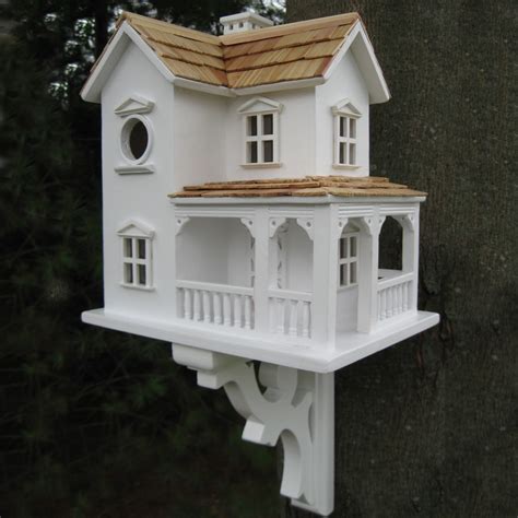 Shop Home Bazaar 7-in W x 12-in H x 9.5-in D White Bird House at Lowes.com