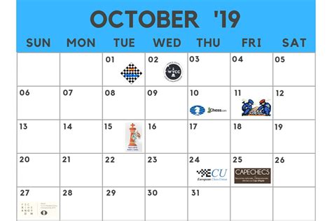 Chess calendar: October 2019 | ChessBase