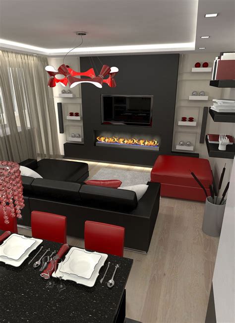 Black And Red Living Room Home Decor Ideas Red And Black Living Room Decorating … | Decoracion ...