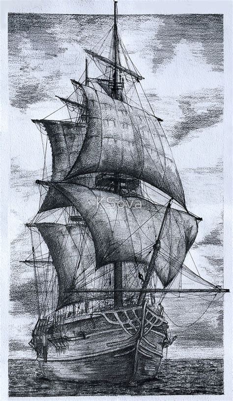 Galleon Drawing at PaintingValley.com | Explore collection of Galleon Drawing