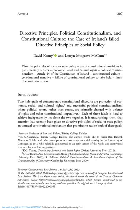 (PDF) Directive Principles, Political Constitutionalism, and Constitutional Culture: the Case of ...