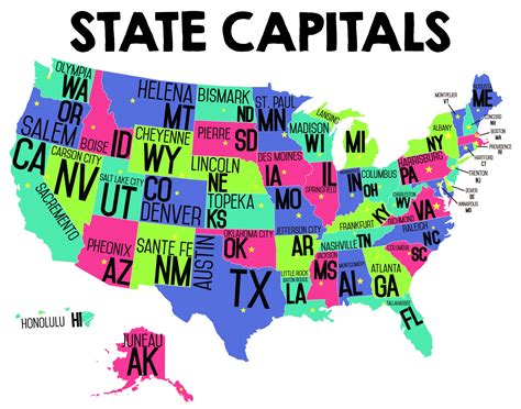 Usa Map With Capitols