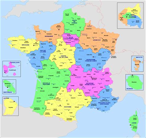 Map of France regions » Voyage - Carte - Plan