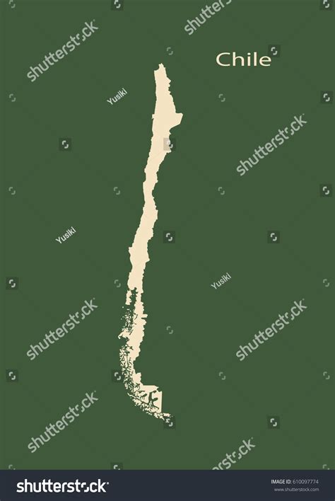 Outline Map Chile Isolated Vector Illustration Stock Vector (Royalty ...