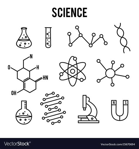 Science icons on white background research Vector Image