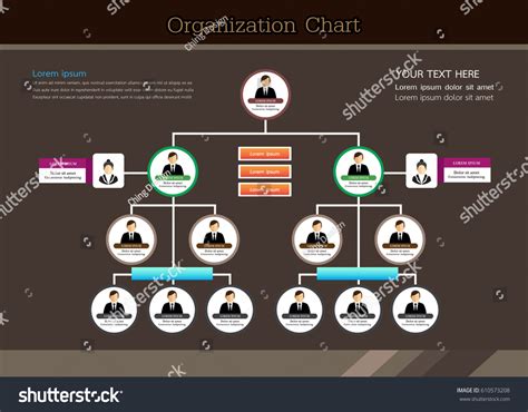 Organization Chart Template Stock Vector (Royalty Free) 610573208 ...