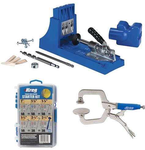 Kreg K4 Pocket Hole Jig with face clamp and screw kit for Woodworking ...