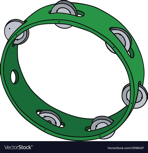 Green plastic tambourine Royalty Free Vector Image