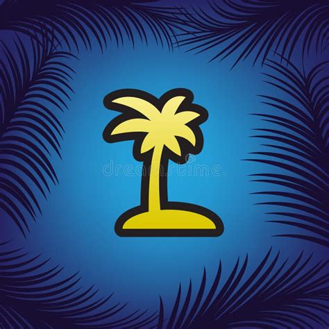 Coconut Palm Tree Sign. Black Icon on White Popart Splash at Green Background with White Spots ...