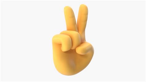 3D model victory hand sign emoji - TurboSquid 1550799