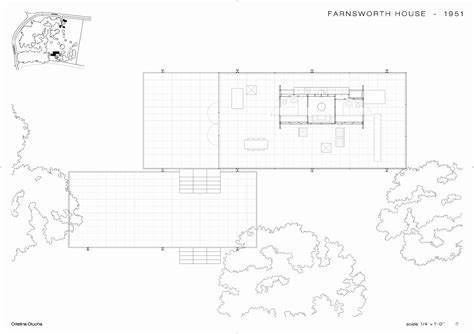 Farnsworth House Plan Drawing