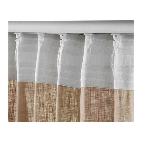 IKEA Aina Curtains Drapes BEIGE LINEN Flax 98" Long New