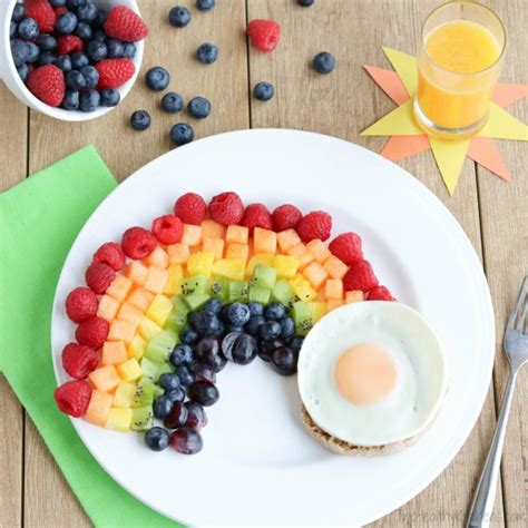 Fruit Rainbow with a Pot of Gold (Fun Breakfast Idea for Kids!) - Two Healthy Kitchens